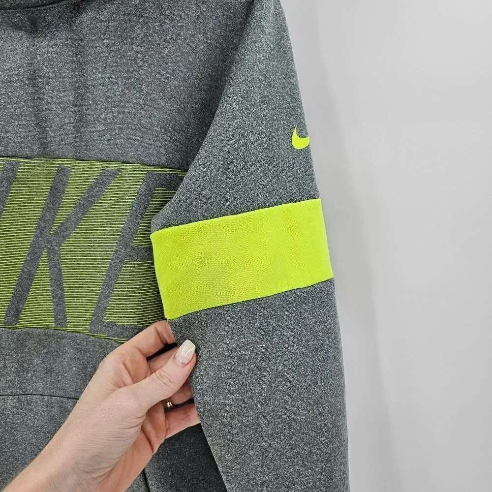 Nike medium sweatshirt hoodie neon green gray